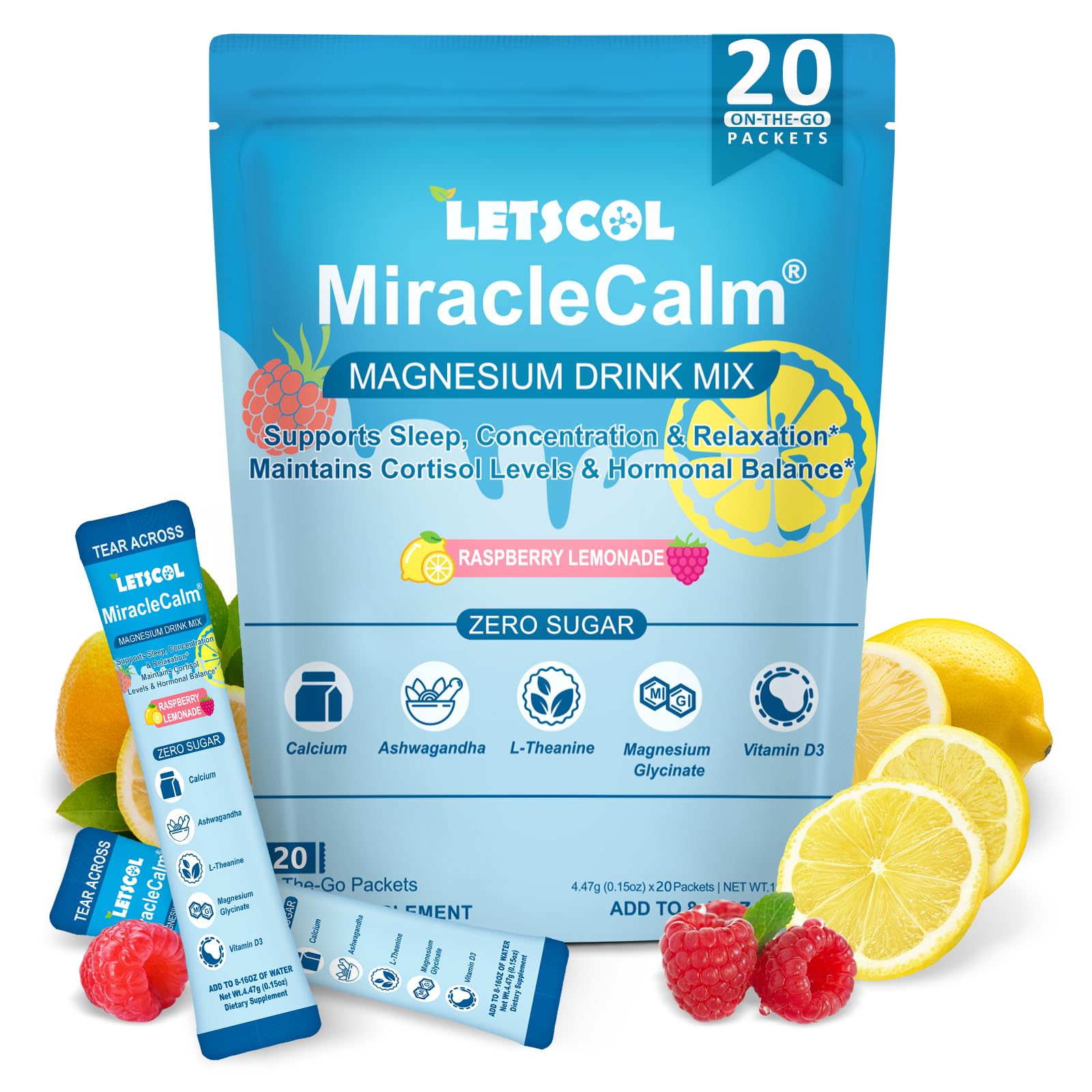 Amazon.com: MiracleCalm Drink Mix Powder, Calm Magnesium Calcium